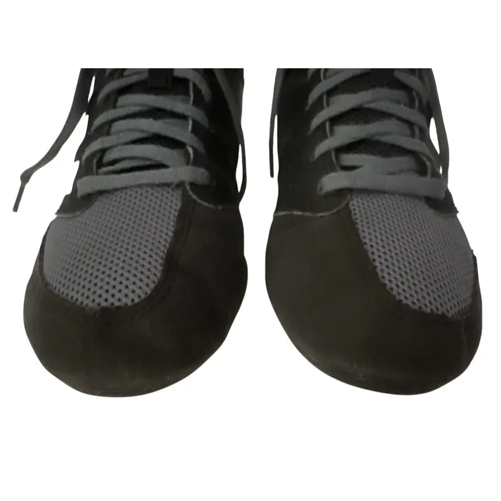 Adidas Mat Hog 2.0 Wrestling Shoes Black Gray White FZ5391 Size 7